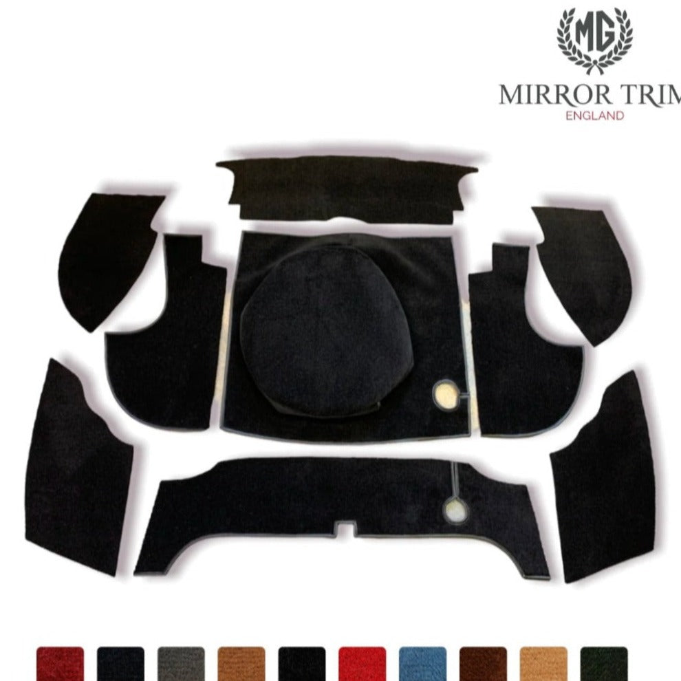 MGB Boot Carpet Set 10 Piece Deluxe Mirror Trim
